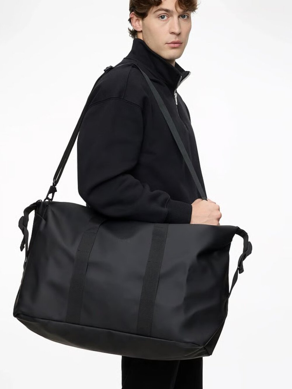 RAINS Weekender Bag W3 Black Waterproof Duffel Travel Gym Carry-On NWT